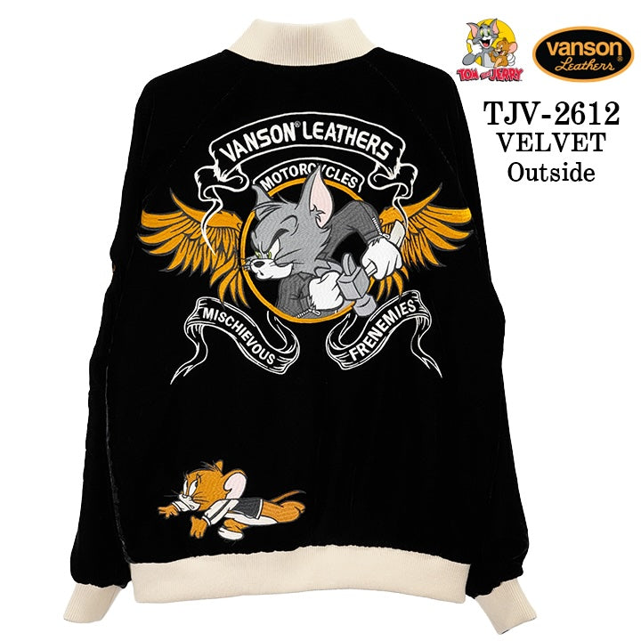 VANSON TOM&JERRY REVERSIBLE SOUVENIR JACKET VELVET SKA バンソン トムとジェリー リバーシブル スカジャン 別珍 ベルベット tjv-2612-1