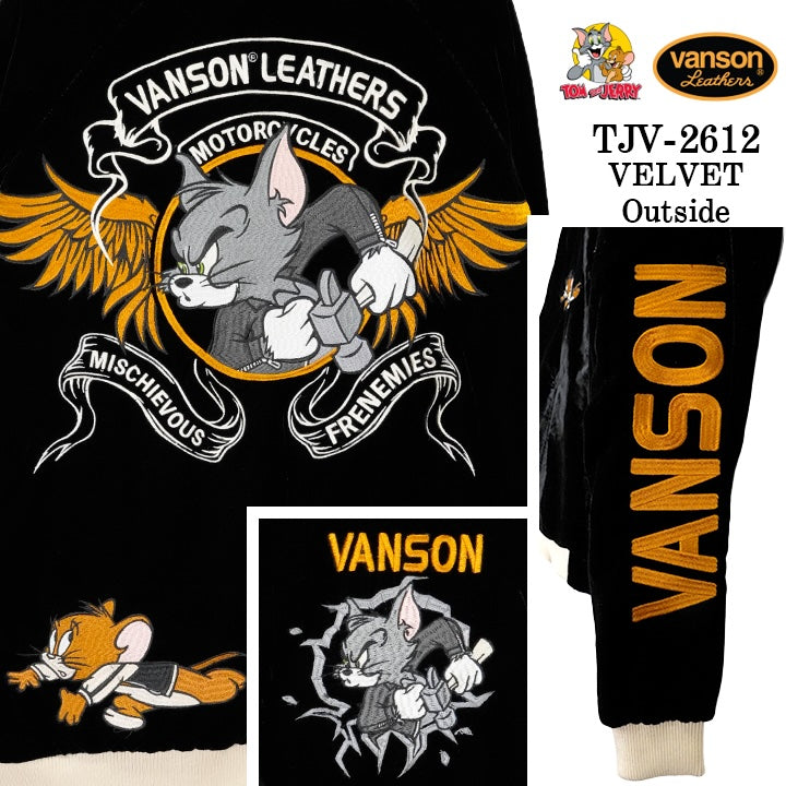 VANSON TOM&JERRY REVERSIBLE SOUVENIR JACKET VELVET SKA バンソン トムとジェリー リバーシブル スカジャン 別珍 ベルベット tjv-2612-1