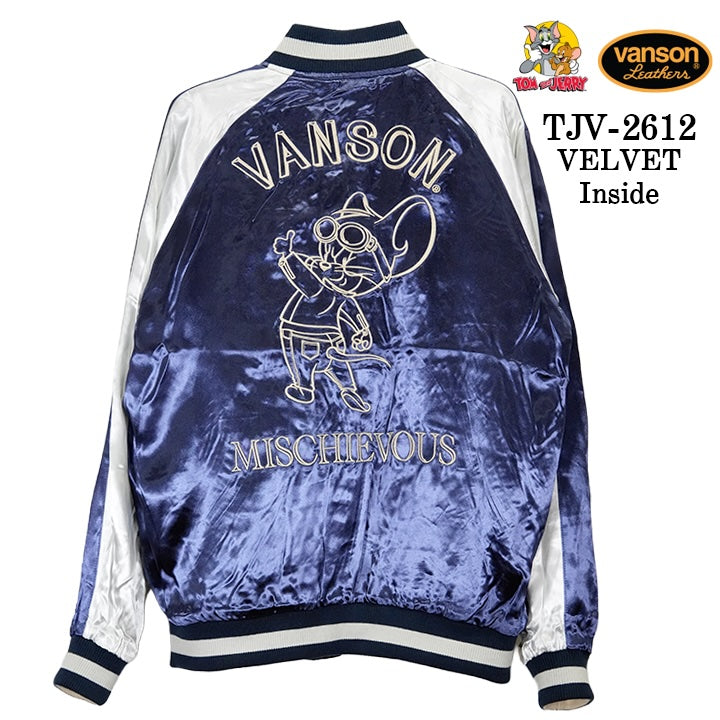 VANSON TOM&JERRY REVERSIBLE SOUVENIR JACKET VELVET SKA バンソン トムとジェリー リバーシブル スカジャン 別珍 ベルベット tjv-2612-1