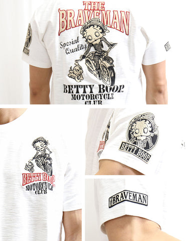 スラブ天竺 半袖Tシャツ THE BRAVEMAN×BETTY BOOP bbb-2011
