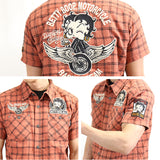 チェック半袖シャツ THE BRAVEMAN×BETTY BOOP bbb-2021