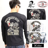 天竺長袖Tシャツ THE BRAVEMAN×BETTY BOOP ポケット付き bbb-2037