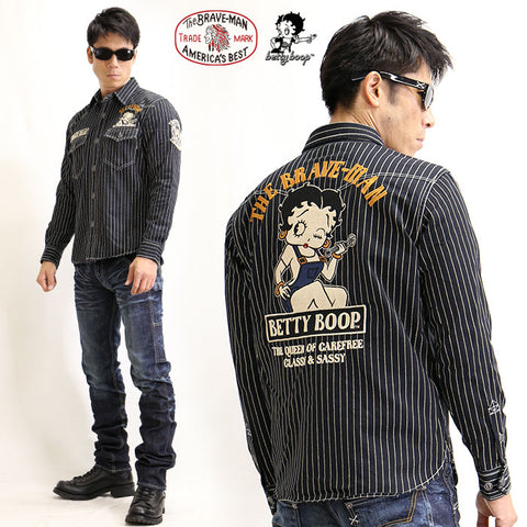 デニムシャツ THE BRAVEMAN×BETTY BOOP bbb-2040