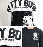 天竺切り替え長袖Tシャツ THE BRAVEMAN×BETTY BOOP bbb-2132