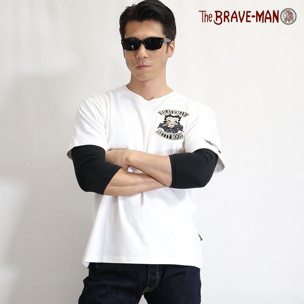 天竺六分TEE フェイク袖 THE BRAVEMAN×BETTY BOOP bbb-2153