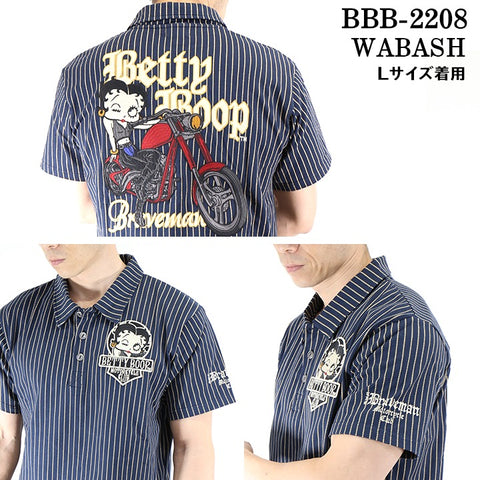 天竺 半袖ポロシャツ THE BRAVEMAN×BETTY BOOP ベティ・ブープ bbb-2208