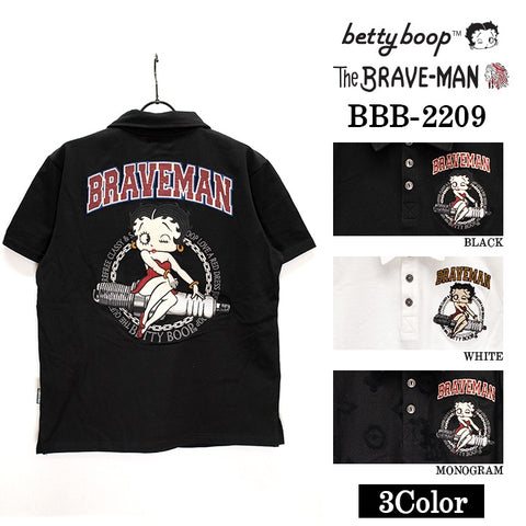 半袖ポロシャツ THE BRAVEMAN×BETTY BOOP ベティ・ブープ bbb-2209