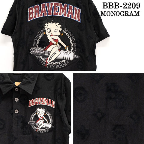 半袖ポロシャツ THE BRAVEMAN×BETTY BOOP ベティ・ブープ bbb-2209