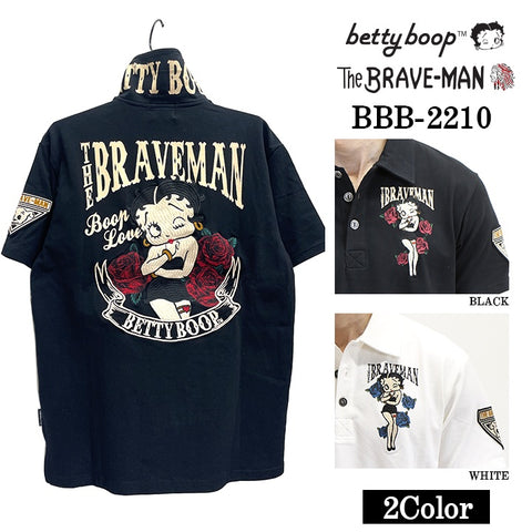 半袖ポロシャツ THE BRAVEMAN×BETTY BOOP ベティ・ブープ bbb-2210