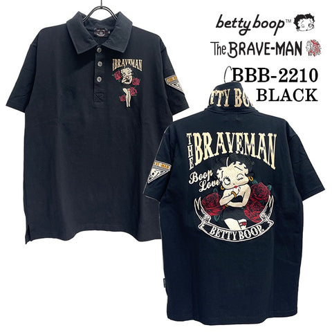 半袖ポロシャツ THE BRAVEMAN×BETTY BOOP ベティ・ブープ bbb-2210