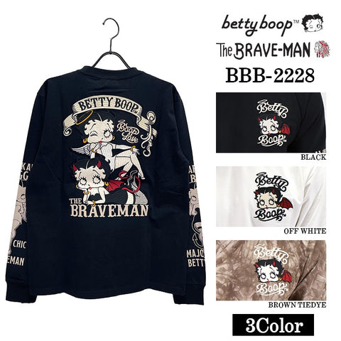ベア天竺 長袖Tシャツ ロンTEE  THE BRAVEMAN×BETTY BOOP ベティーブープ bbb-2228