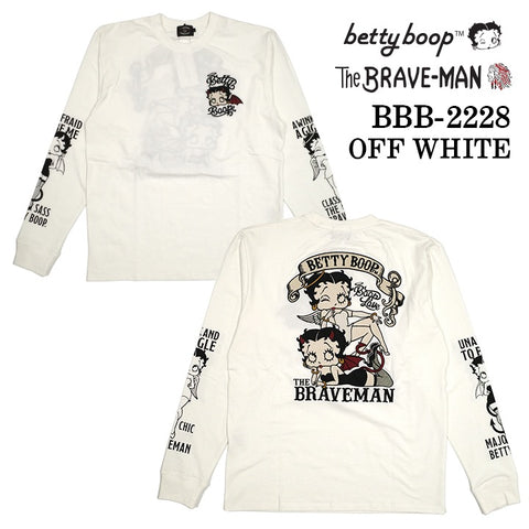 ベア天竺 長袖Tシャツ ロンTEE  THE BRAVEMAN×BETTY BOOP ベティーブープ bbb-2228