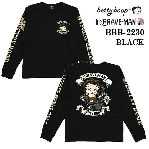 天竺 長袖Tシャツ ロンTEE THE BRAVEMAN×BETTY BOOP ベティーブープ bbb-2230