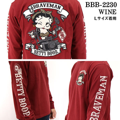 天竺 長袖Tシャツ ロンTEE THE BRAVEMAN×BETTY BOOP ベティーブープ bbb-2230