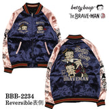 リバーシブルスカジャン THE BRAVEMAN×BETTY BOOP ブレイブマン ベディ・ブープ コラボ bbb-2234