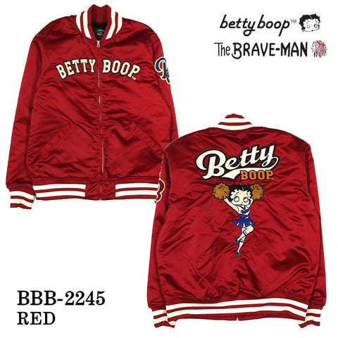 ナイロンツイル ZIPスタジャン THE BRAVEMAN×BETTY BOOP ブレイブマン ベディ・ブープ コラボ bbb-2245