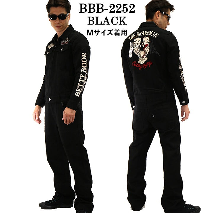 オールインワン betty boop Mサイズ インディゴ デニム オールインワン ツナギ THE BRAVEMAN×BETTY BOOP bbb-2252