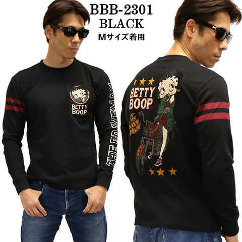 THE BRAVEMAN×BETTY BOOP ベティーブープ 天竺 長袖Tシャツ ロンTEE bbb-2301