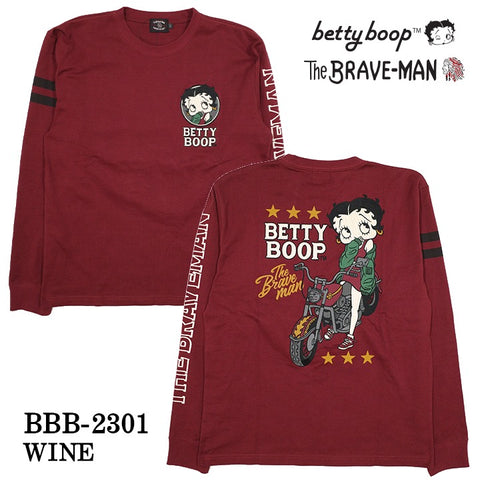 THE BRAVEMAN×BETTY BOOP ベティーブープ 天竺 長袖Tシャツ ロンTEE bbb-2301