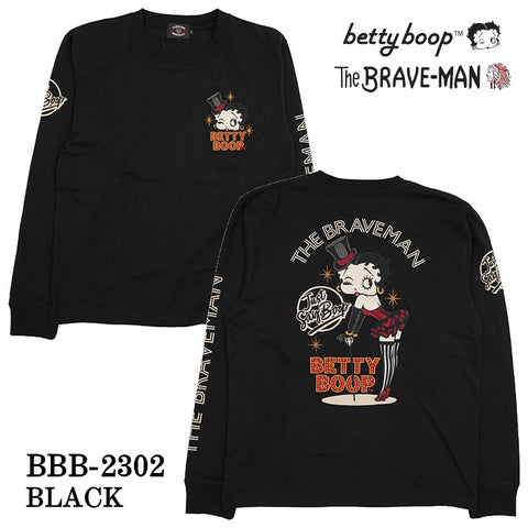 THE BRAVEMAN×BETTY BOOP ベティーブープ 天竺 長袖Tシャツ ロンTEE bbb-2302