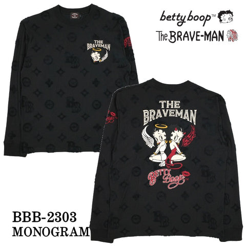 THE BRAVEMAN×BETTY BOOP ベティーブープ 天竺 長袖Tシャツ ロンTEE bbb-2303