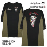 THE BRAVEMAN×BETTY BOOP ベティーブープ ベア天竺 長袖ワンピース bbb-2309