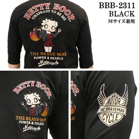 THE BRAVEMAN×BETTY BOOP ベティーブープ 天竺6分袖Tシャツ bbb-2311