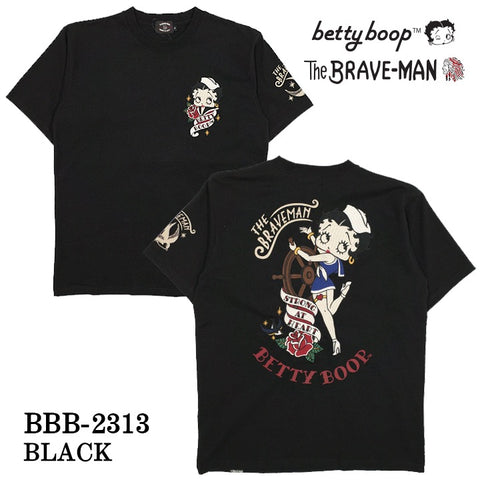 THE BRAVEMAN×BETTY BOOP ベティ・ブープ ベア天竺 半袖Tシャツ bbb-2313