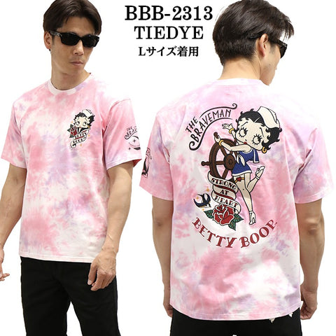 THE BRAVEMAN×BETTY BOOP ベティ・ブープ ベア天竺 半袖Tシャツ bbb-2313