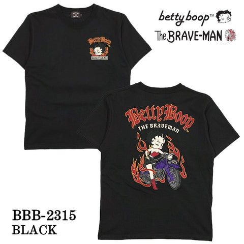 THE BRAVEMAN×BETTY BOOP ベティ・ブープ 天竺 半袖Tシャツ bbb-2315