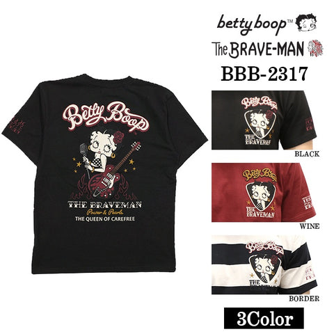 THE BRAVEMAN×BETTY BOOP ベティ・ブープ 天竺 半袖Tシャツ bbb-2317