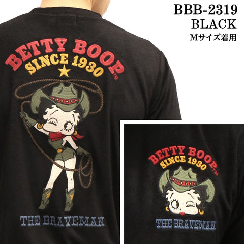 THE BRAVEMAN×BETTY BOOP ベティ・ブープ パイル生地 半袖Tシャツ bbb-2319