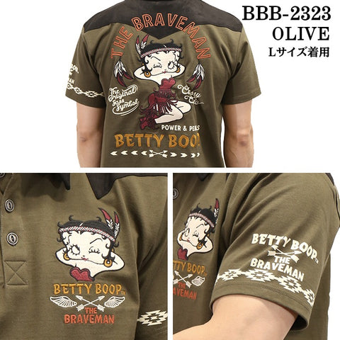 THE BRAVEMAN×BETTY BOOP ベティ・ブープ 半袖ポロシャツ bbb-2323