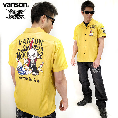 レーヨンボーリングシャツ VANSON×CROWS×WORST crv-2012