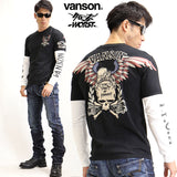 天竺切替長袖Tシャツ VANSON×CROWS×WORST crv-2030