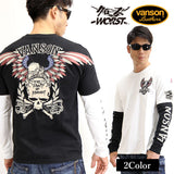 天竺切替長袖Tシャツ VANSON×CROWS×WORST crv-2030