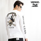 天竺長袖Tシャツ VANSON×CROWS×WORST crv-2201