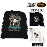 天竺長袖Tシャツ VANSON×CROWS×WORST バンソン 武装戦線 コラボ ロンT デスラビット crv-2212