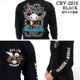 天竺長袖Tシャツ VANSON×CROWS×WORST バンソン 武装戦線 コラボ ロンT デスラビット crv-2212