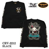 天竺長袖Tシャツ VANSON×CROWS×WORST バンソン 武装戦線 コラボ ロンT デスラビット crv-2212