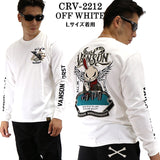 天竺長袖Tシャツ VANSON×CROWS×WORST バンソン 武装戦線 コラボ ロンT デスラビット crv-2212