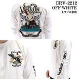 天竺長袖Tシャツ VANSON×CROWS×WORST バンソン 武装戦線 コラボ ロンT デスラビット crv-2212