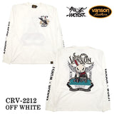 天竺長袖Tシャツ VANSON×CROWS×WORST バンソン 武装戦線 コラボ ロンT デスラビット crv-2212