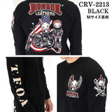 天竺長袖Tシャツ VANSON×CROWS×WORST バンソン 武装戦線 コラボ ロンT デスラビット crv-2213