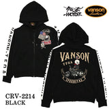 裏毛F/Zパーカー VANSON×CROWS×WORST バンソン 武装戦線 デスラビット crv-2214