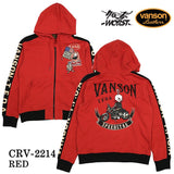 裏毛F/Zパーカー VANSON×CROWS×WORST バンソン 武装戦線 デスラビット crv-2214