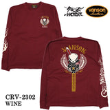 VANSON×CROWS×WORST バンソン クローズ ワースト 武装戦線 コラボ 天竺長袖Tシャツ ロンT デスラビット crv-2302