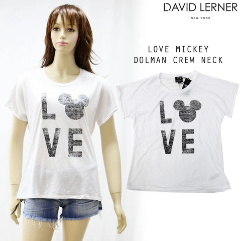 【David Lerner】デイヴィッドラーナー LOVE MICKEY DOLMAN CREW NECK ドルマン 半袖Tシャツ ミッキーマウス ディズニー コラボ dat0673