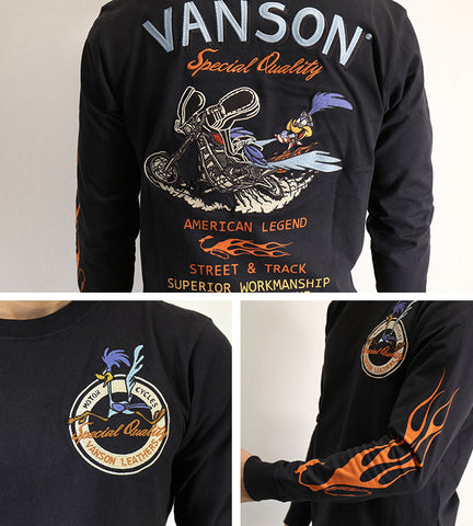 天竺長袖Tシャツ VANSON×LOONEY TUNES ltv-2201