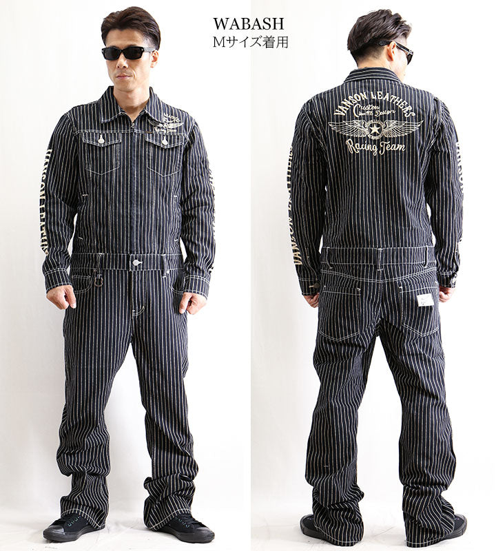 デニム刺繍オールインワン つなぎ フライングスター nvao-301nc
